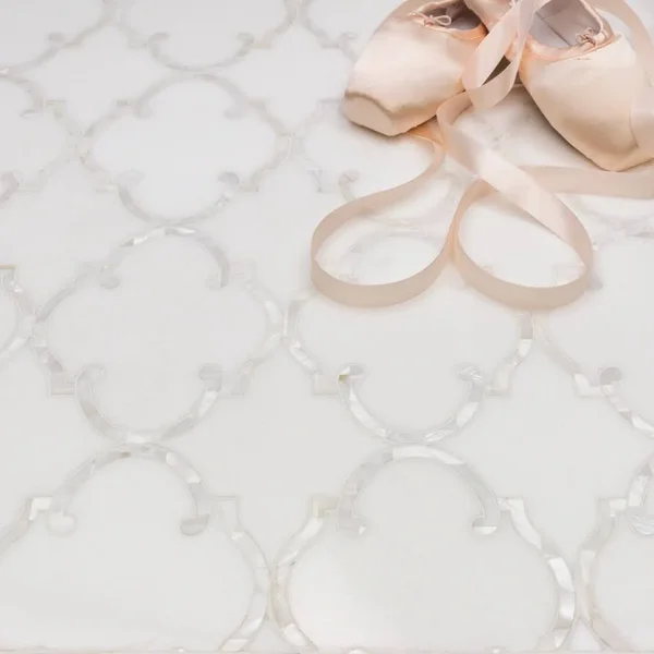 Tilebar Highland Marrakesh White Thassos with Pearl Shell Tile
