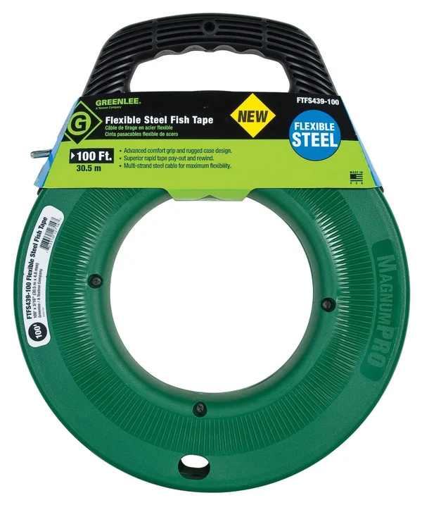Greenlee FTFS439-100 Fish Tape, Flexible Steel, 100 ft.