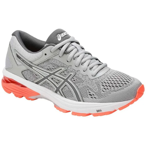 Asics Women's GT-1000 6 Running Shoe, Mid Grey/Flash Coral, 6