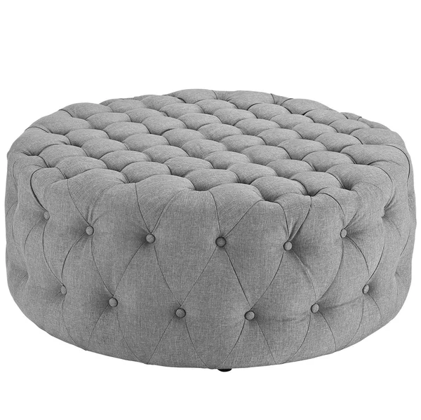 Modway Amour Beige Upholstered Fabric Ottoman