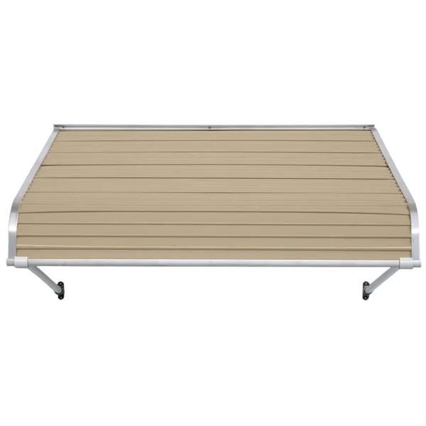 NuImage Awnings 1100 72-in Wide x 42-in Projection Sandalwood Solid Fixed Door Awning in Off-White - K110707207