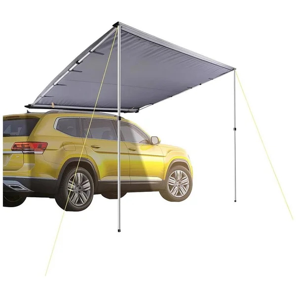 Yescom 8.2&x8.2& Car Side Awning Rooftop Pull Out Tent Shelter PU2000mm Uv50+ Shade SUV Outdoor Camping Travel Grey