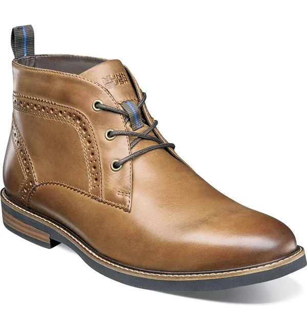 Nunn Bush Men's Ozark Plain Toe Chukka Boot Tan Nubuck 10 W