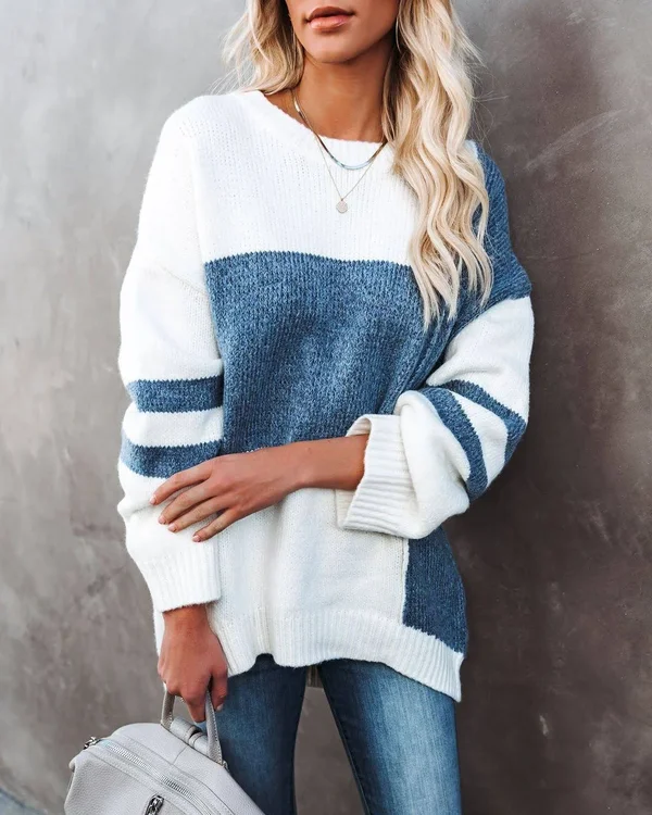 Count The City Blocks Colorblock Sweater Large