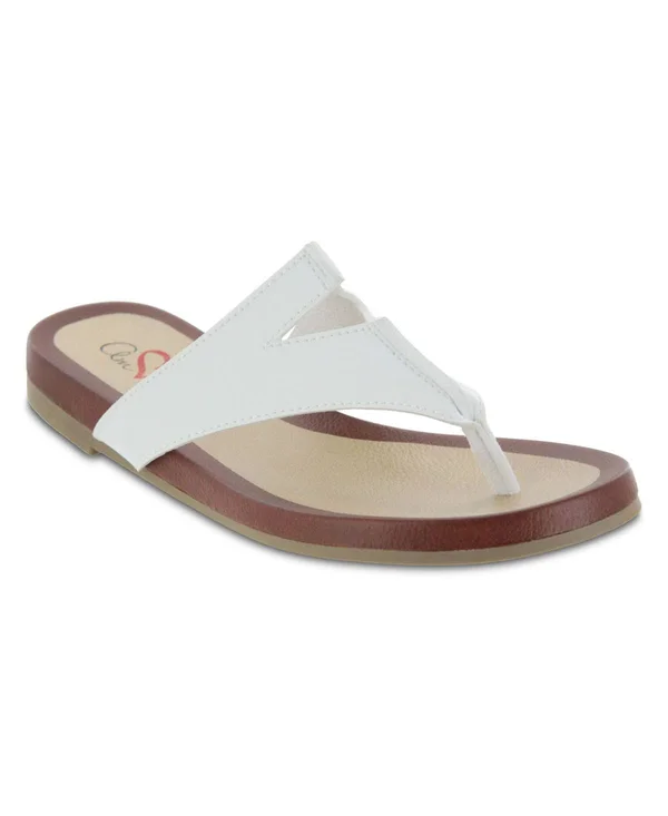Mia Amore Patriciaa Sandal, Women's, White, Size 6, Sandals, Flat