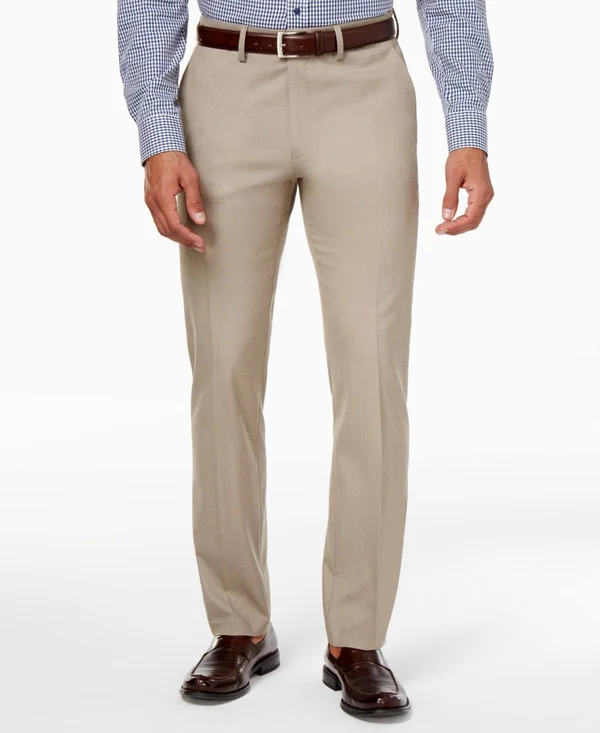 Kenneth Cole Reaction Men's Slim-Fit Stretch Dress Pants - Created for Macy&s - Oatmeal