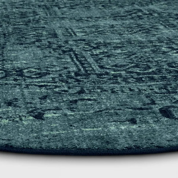 8& Round Overdyed Area Rug Turquoise - Threshold