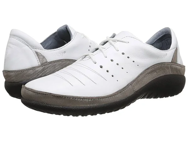 Women's Naot Kumara White Leather/Silver Threads Leather 41 M