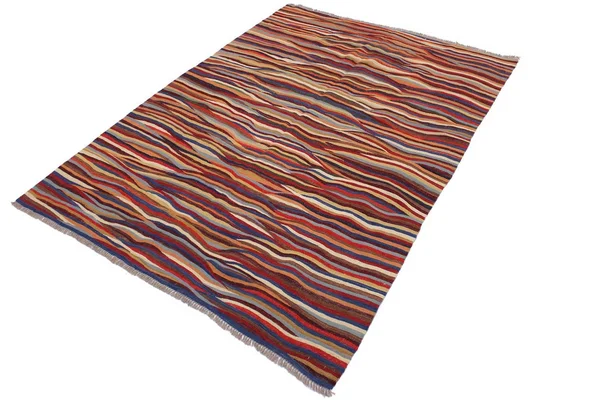 Geometric Kilim Nativida Red Blue Hand Woven Area Rugs 6x8