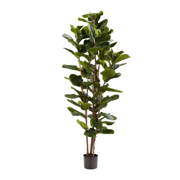 Pure Garden Artificial Fiddle Leaf Fig Tree-72 Faux Plant with Natural Feel L
