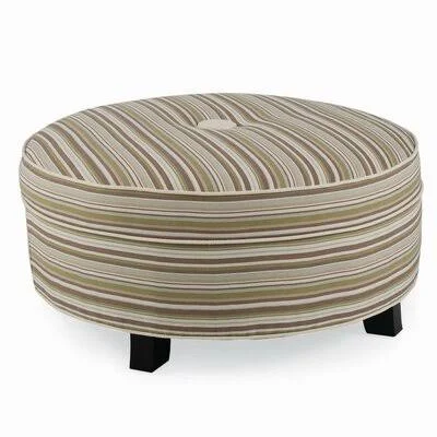 Pendelton 28x22 Tufted Round Ottoman CR Laine Tahiti Sand/Pepper 14x22H x 28x22W x 28x22D