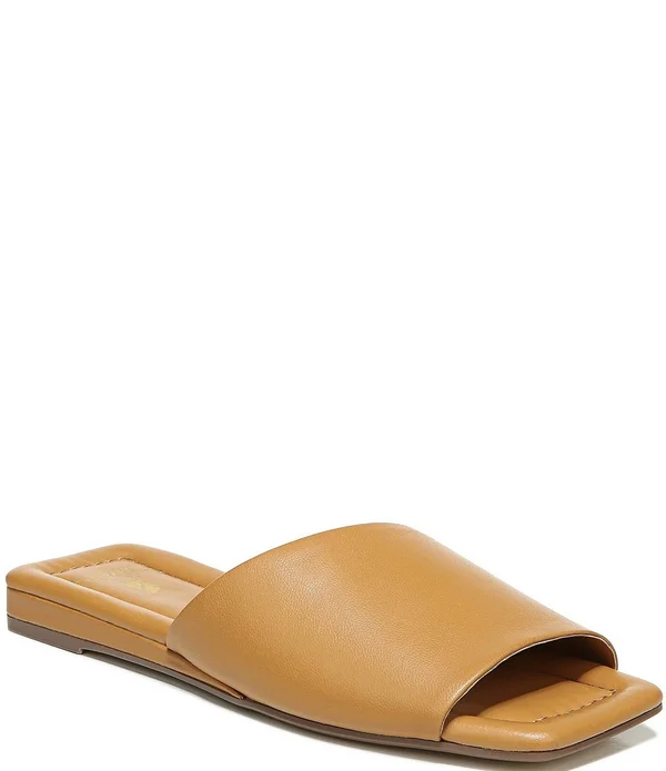 Sarto by Franco Sarto Bordo Leather Square Toe Slide Sandals - 11M