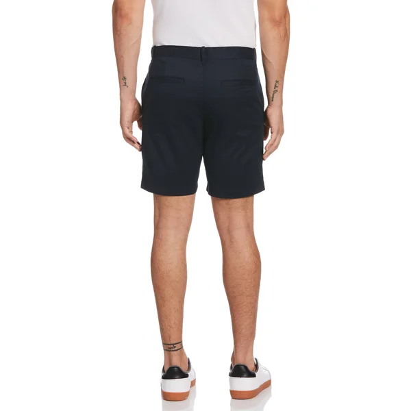 Original Penguin Men's Micro Twill Slim Fit Shorts in Dark Sapphire Blue, Size 36, Cotton/Elastane