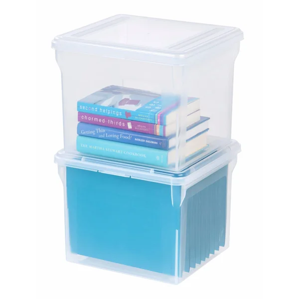 Iris Letter Size File Box - Clear, Pack of 6
