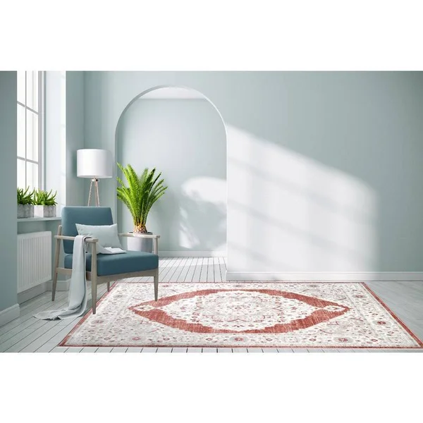Trendy Collection Rose Transitional Polyester Area Rug - 5'2'' x 7'5''