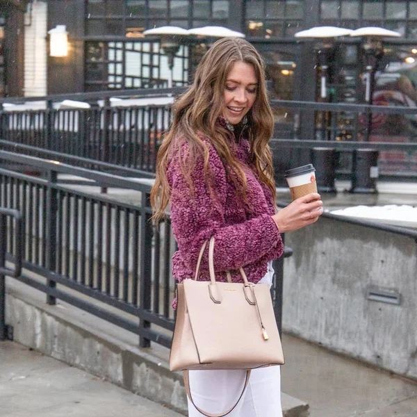 The Victoria Sherpa Pullover in Gray by Nordic Fleece