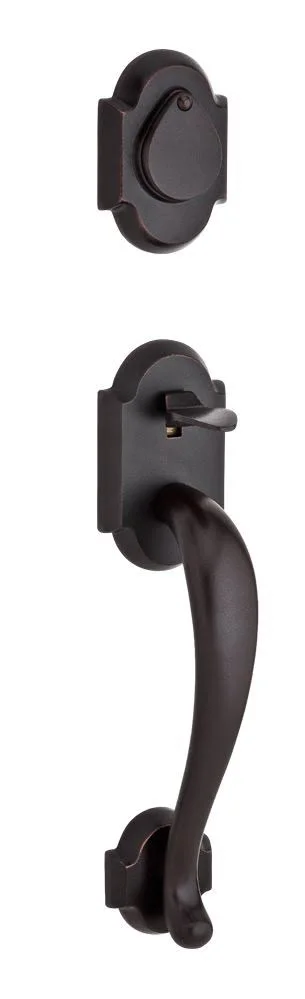 Baldwin FD.ADIXARC.L.RAR.481 Full Dummy Adirondack Handleset Left Hand Arch Lever & Rustic Arch Rose Dark Bronze