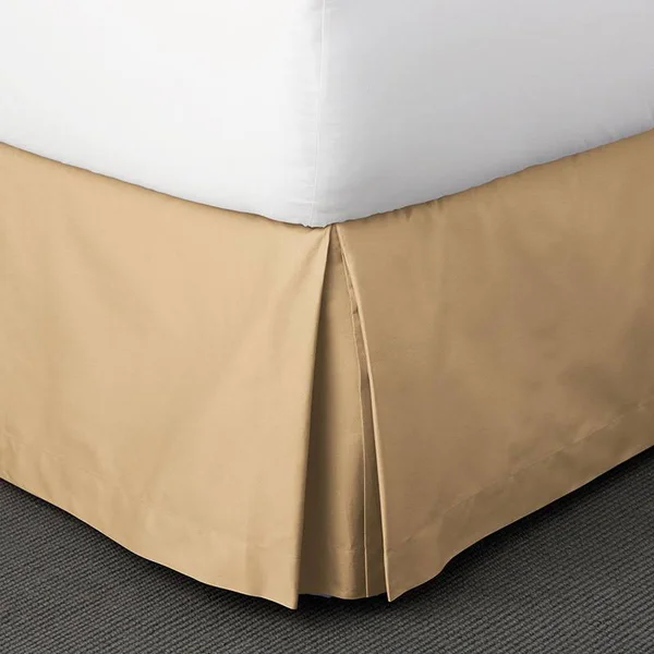 Company Cotton Sateen 14 in. Drop Bed Skirt - Antique Gold - Yellow, Size King, The Company Store