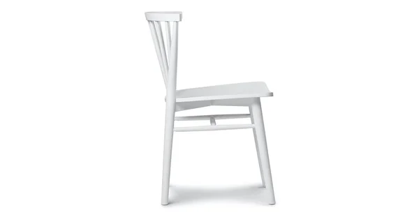 2x White Dining Chairs - Spindled Back, Article Rus Modern Furniture