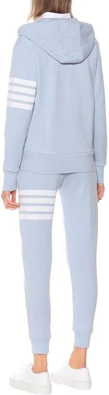 Thom Browne - Cotton-jersey Hoodie, Women, Blue, US 10, Tops