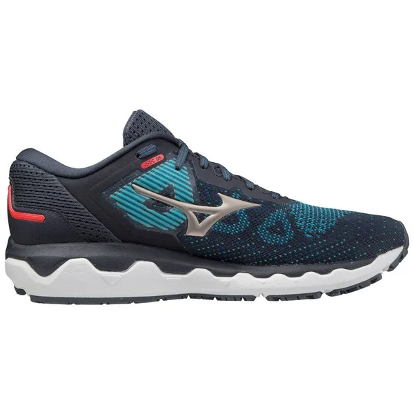 Mizuno Men's Wave Horizon 5 India Ink-Platinum Gold, 15