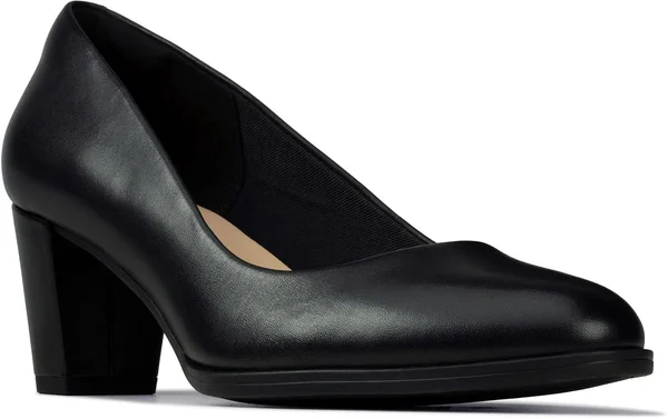 Clarks Women's Kaylin60 Pump - Size: 8, Black Leather