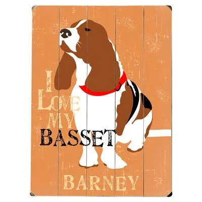 Personalized Basset Graphic Art Print Multi-Piece Image on Wood Artehouse Llc