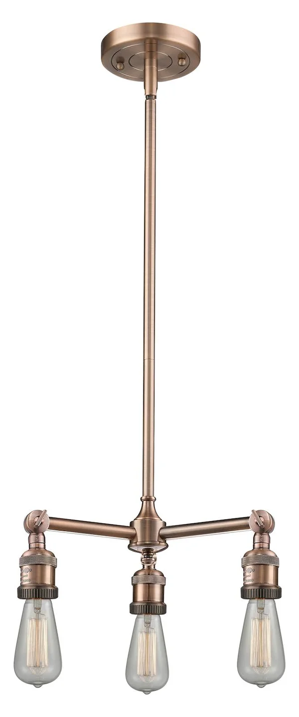 Innovations Lighting 207NH-AC-LED Bare Bulb - 3 Light Chandelier