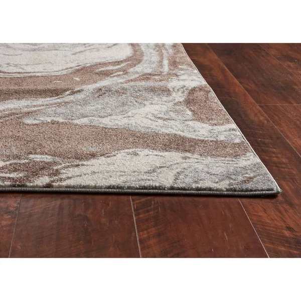 Kas Illusions 6217 Flow 3&3x22 x 4&11x22 Mocha Area Rug