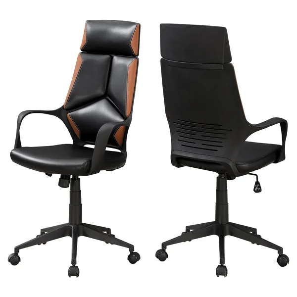 Set of 2 Brown and Black Upholstered Contemporary Office Chair 45.75x22