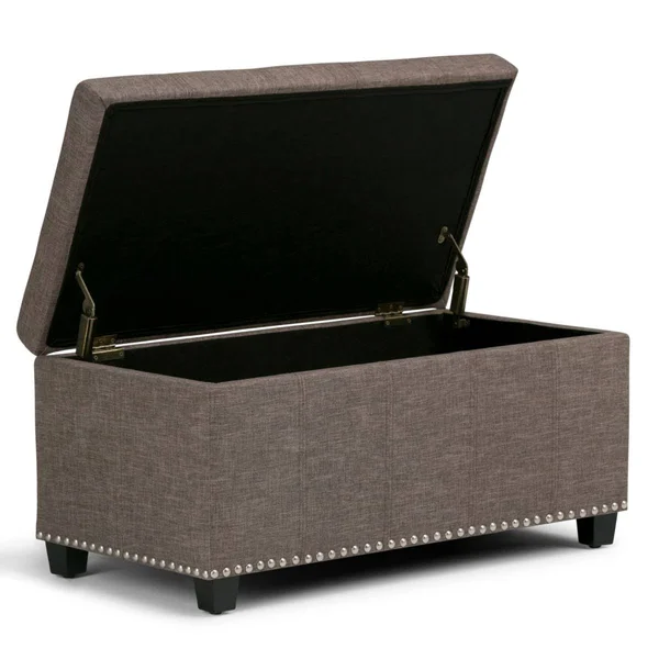 Simpli Home Amelia Storage Ottoman Bench - Tanners Brown
