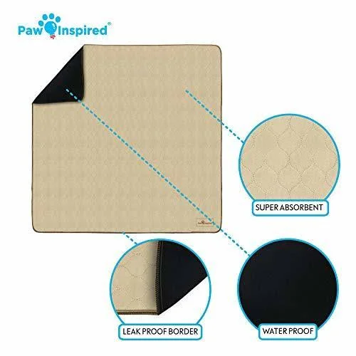 Paw Inspired Washable Pee Pads for Dogs, 4XL 72 x 72, Puppy Training Pads, Wat
