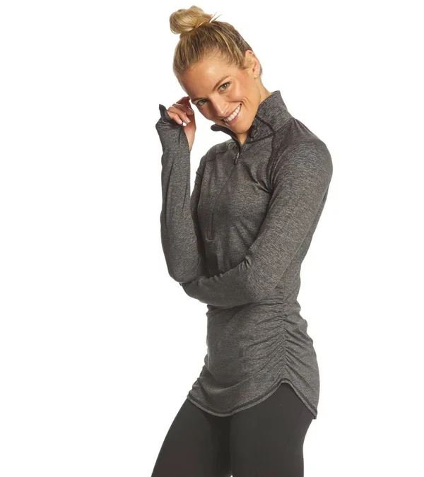 The North Face Women's Motivation Stripe 1/2 Zip TNF Black Micro Stripe - L