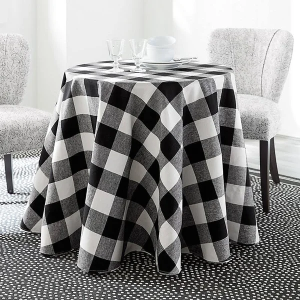Buffalo Check 90x22 Round Tablecloth Spa - Ballard Designs