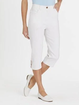 Blair Women's Back-Elastic Slim-Leg Capris - White 18 Misses