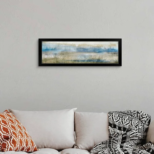 Gold Field - Black Framed Wall Art, 36x12, Great Big Canvas