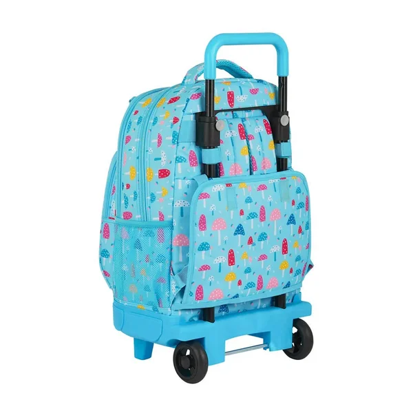 School Rucksack with Wheels Compact Blackfit8 Mushrooms