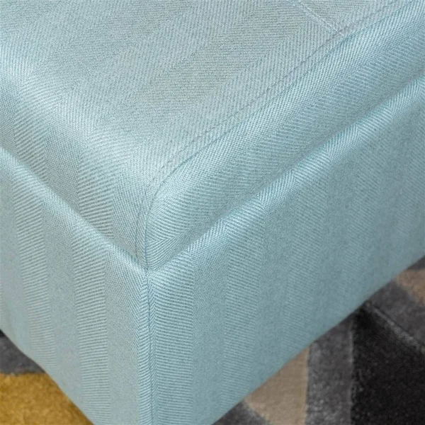 Noble House Harper Light Blue Fabric Storage Ottoman