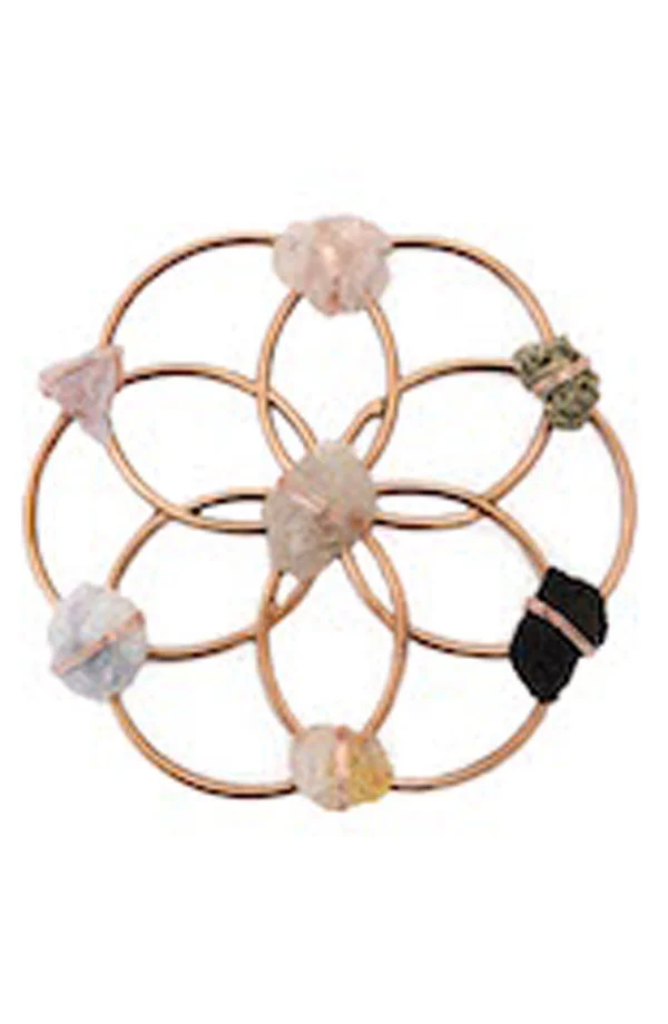 Ariana Ost Small Flower Crystal Grid, Size One Size - Metallic