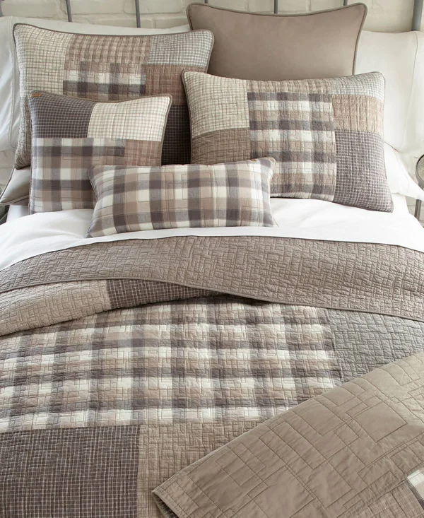 Donna Sharp 3 Piece Smoky Square Quilt Set - King, Cotton