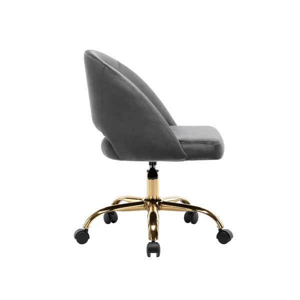 Porthos Home Naiko Velvet Upholstery Swivel Office Chair - Grey