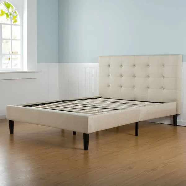 Zinus Upholstered Button Tufted Platform Bed - King