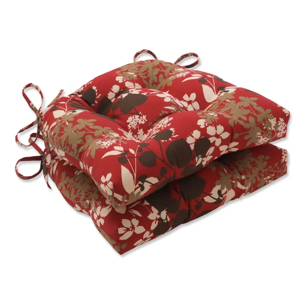 Pillow Perfect - Montifleuri Sangria Reversible Chair Pad (Set of 2)