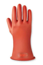 Ansell Class 0, Size 8, 11x22 Long, Rubber Lineman&s Glove - 5, 000 AC Max Use Voltage, 1, 000 AC Test Voltage, Red, ASTM D120, P