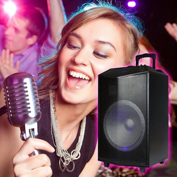 Emb 1200W 12 Inches Power Party Bluetooth/USB/SD Stereo Rechargeable Portable Speaker - pkl104pk1 - Perfect for beach/home/birth