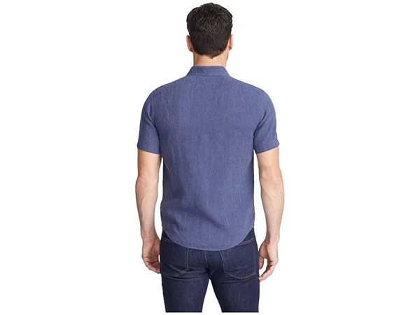 UNTUCKit Araujo Wrinkle Resistant Shirt Men's Long Sleeve Button Up Navy : LG Tall Slim Fit