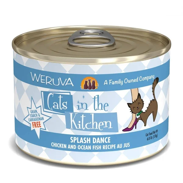 Weruva Cats in The Kitchen Canned Cat Food, Splash Dance (Chicken & Ocean Fish), 6 oz Case of 24