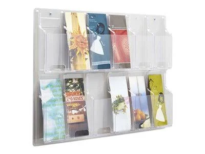 Safco 5604CL Clear Reveal 12 Pamphlet Display