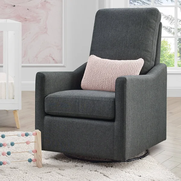 Delta Children Adley Nursery Glider Swivel Chair - Charcoal