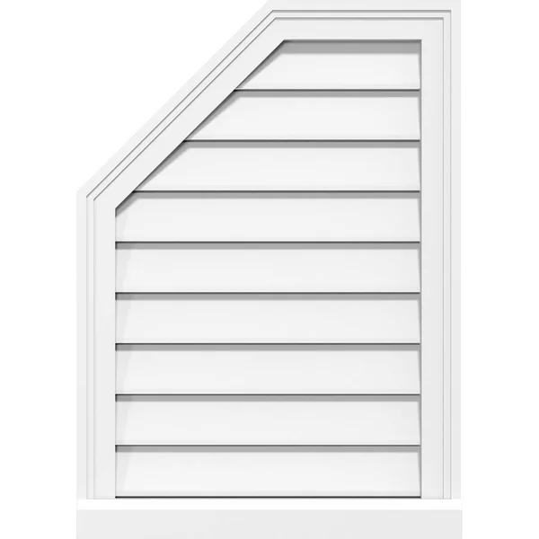 Ekena Millwork GVPOL32X3203SF 32x22W x 32x22H Octagonal Surface Mount PVC Gable Vent: Functional - w/ 2x22W x 2x22P Brickmould Si